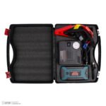 BOSS jump starter kit contents with clamps and air inflator