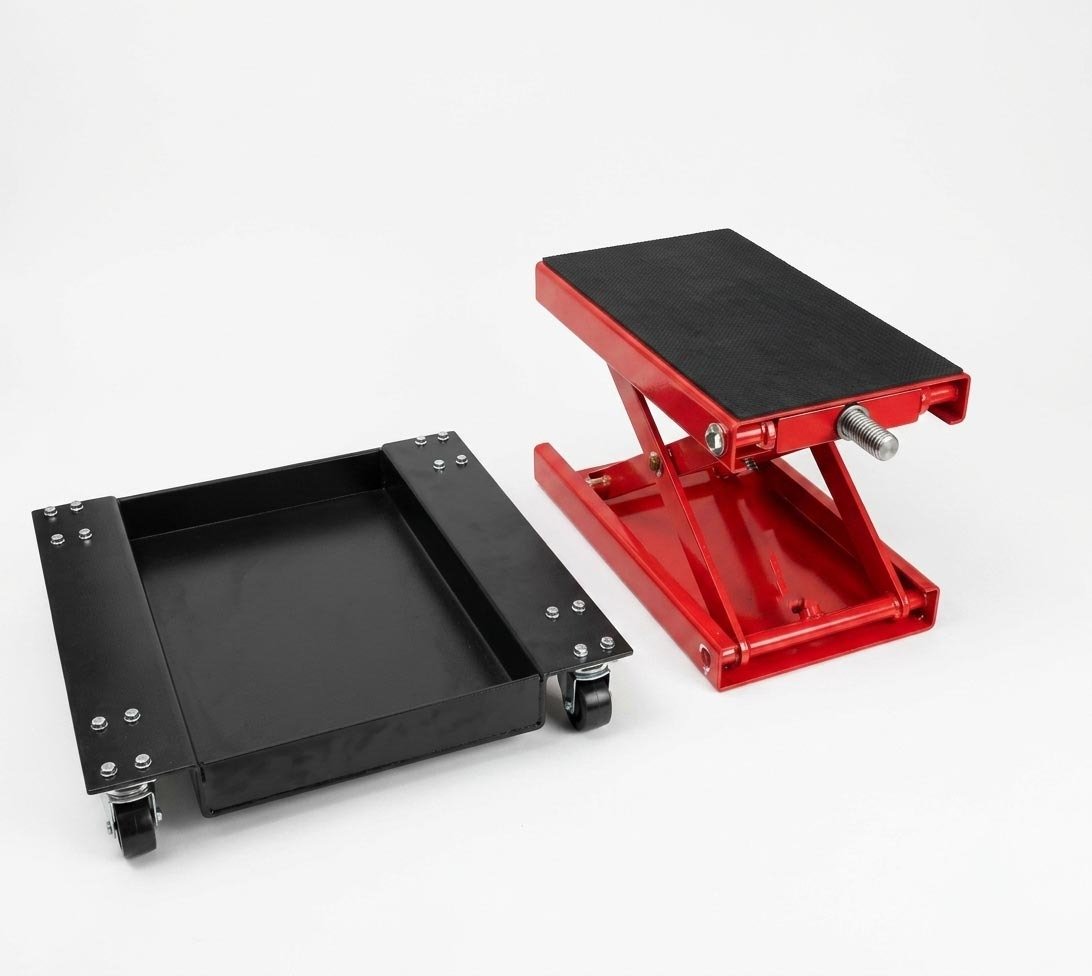 bike platform saif al arab Motorcycle Scissor Lift Jack with Dolly - Image 1