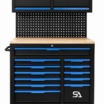 Tool Trolley with Tools, Cabinet and Pegboard
